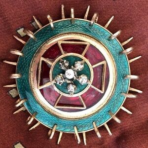 Rare Antique Maltese Cross  movable pieces brooch